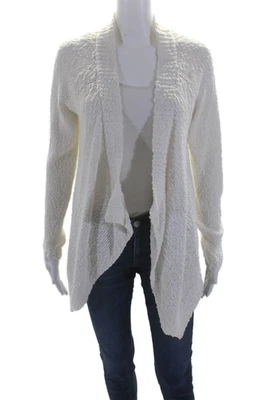 Feel The Piece Womens Boucle Cardigan Sweater White Cotton Size One Size - Image 1 of 4
