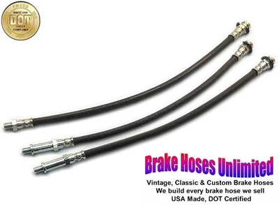 КОМПЛЕКТ ТОРМОЗНЫХ ШЛАНГОВ Rambler Marlin (AMC) 1965, 6 цилиндров - передний барабан - Изображение 1 из 2