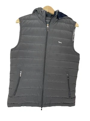 Chaleco acolchado Harmont Blaine para hombre pequeño gris con capucha cremallera Foto 1 de 4