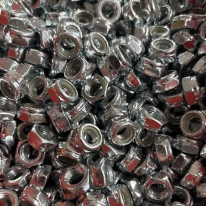 Steel Nylon Insert Locknuts- 5/16"-24 Thin Height- Zinc Silver- Lot of 100 - Picture 1 of 1