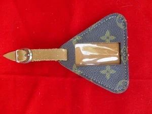 1970's Vintage Louis Vuitton Monogram Triangle Luggage Tag  / I.D. Tag - Picture 1 of 5