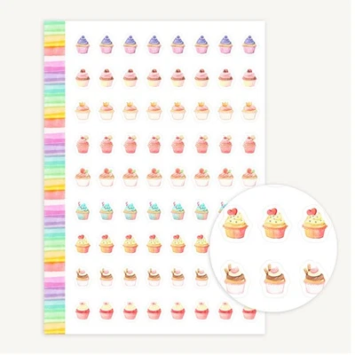 Mini Cupcake Planer Aufkleber Geburtstag Symbol Dessert Kalender Journal Tagebuch - Bild 1 von 4