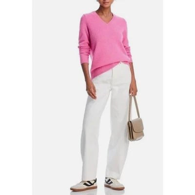 NUEVO C by Bloomingdales Cachemira Cuello en V Talla Grande Suéter (Al Por Menor $178) Flamenco Foto 1 de 4