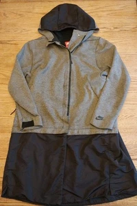 Nike SPORTSWEAR TECH JACKET Hood Gray 831707 091 Removable Bottom Womens Sz L - Picture 1 of 10