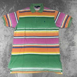 Polo Ralph Lauren Shirt Mens Large Striped Short Sleeve Vintage Multicolor Rugby - Picture 1 of 8