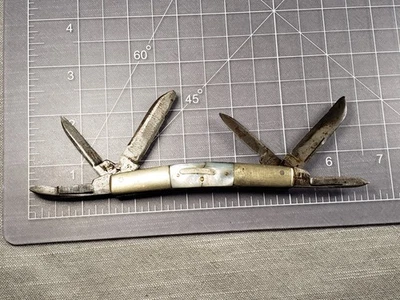 Antiguo cuchillo pluma George Dobson Sheffield 6 hojas - madreperla B55 Foto 1 de 4