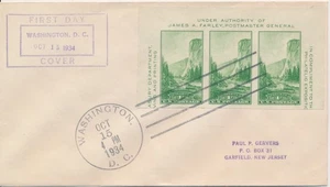 #751 Half sheet Yosemite National Park Rubber Stamp box cachet First Day cover - Picture 1 of 1