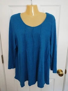 Habitat Women's Green 3/4 Sleeve Linen Tunic Top - Size Large - Picture 1 of 3