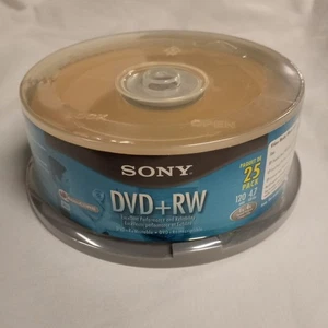 Sony DVD+RW 4.7GB 120Min 25 Pack  25DPW47LS2 BRAND NEW SEALED - Picture 1 of 9