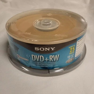 Sony DVD+RW 4.7GB 120Min 25 Pack  25DPW47LS2 BRAND NEW SEALED - Image 1 of 4