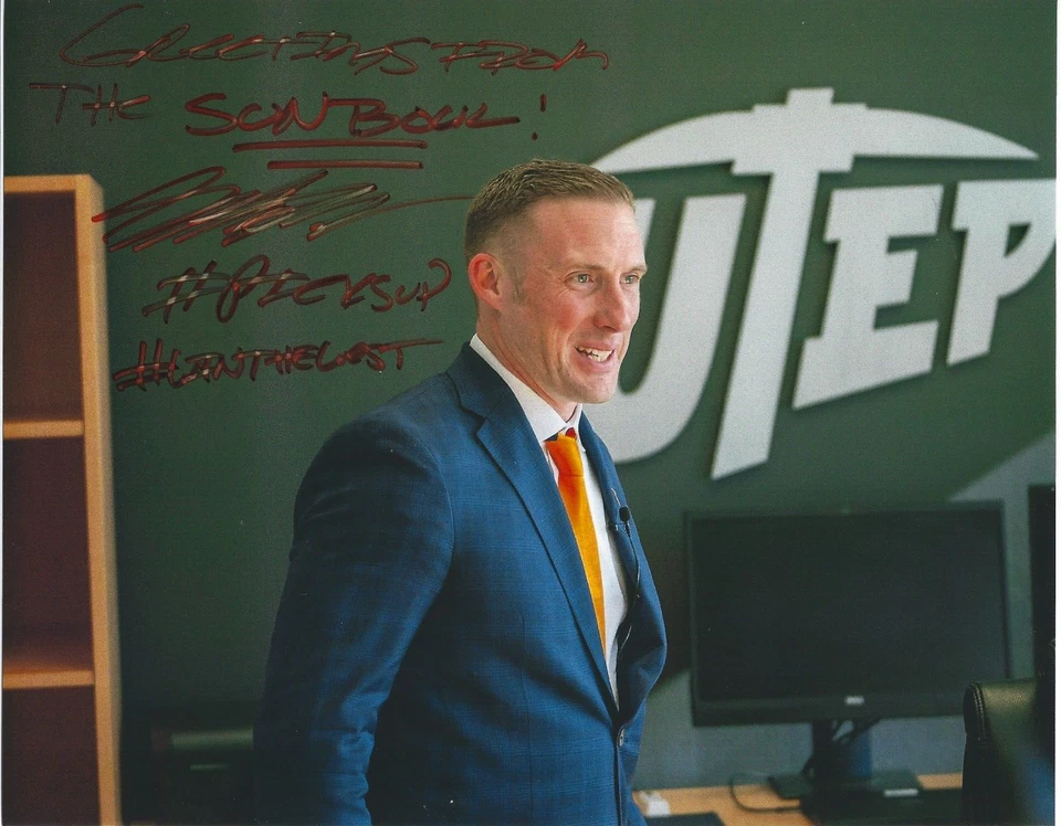 SCOTTY WALDEN Signed 8 x 10 Photo UTEP MINERS Football Coach TEXAS EL PASO - Image 1 of 1