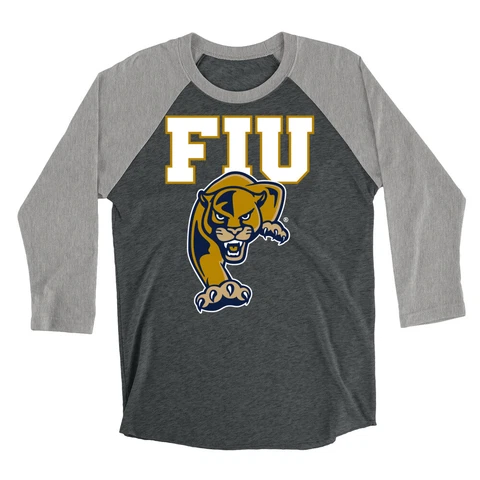 Venley Official NCAA FIU Panthers Men's / Women's Boyfriend Triblend Raglan Cover