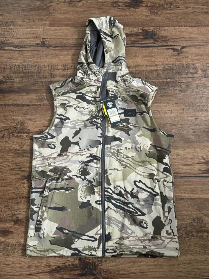 Under Armour Rut Fleece Vest Hoodie 'Camo' (size us mens S) - Image 1 of 4