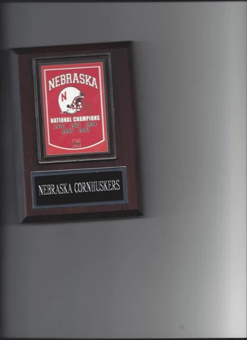 NEBRASKA CORNHUSKERS CHAMPIONSHIP PLAQUE FOOTBALL NCAA NATIONAL CHAMPS Cover