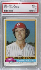 1981 Topps Record Breaker Steve Carlton #202.1 PSA 9 MINT HOF