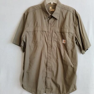 Carhartt Men's Large Shirt Flex Force Relaxed Fit Short Sleeve Fishing Green - Picture 1 of 14