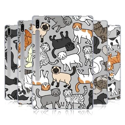 HEAD CASE DESIGNS CAT BREED PATTERNS 2 SOFT GEL CASE FOR SAMSUNG TABLETS 1 - Image 1 of 4