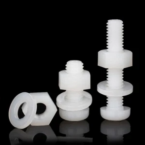 Phillips Pan Head Screws with Washer & Hex Nut White Nylon Bolts M5 M6 M8 Metric - Picture 1 of 4