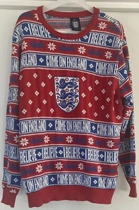 PRIMARK WORLD CUP FOOTBALL COME ON ENGLAND CHRISTMAS KNIT JUMPER M BNWT XMAS - Picture 1 of 12
