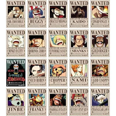 set of 20 one piece bounty posters A4 size 300 GSM Thick poster wanter poster - Image 1 of 3