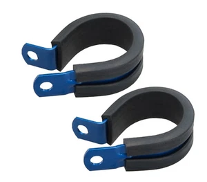 AN-6 AN6 PTFE 10-11mm 3/8" BU Braided Hose Pipe P CLAMP CLIP Fitting Adaptor x2 - Picture 1 of 2