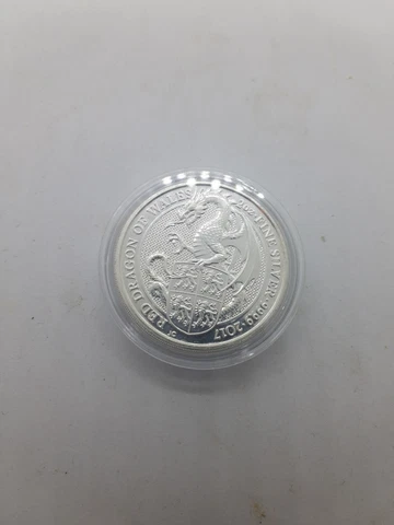 2oz.Queens Beast Red Dragon Of Wales.2017 Silver Bullion Cover