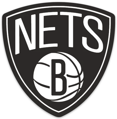 Brooklyn Nets Classic Black & White Shield Logo Type Die-cut MAGNET Cover