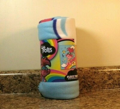 Dreamworks Trolls Poppy Rainbow Fleece Throw Blanket 40 x 50 NEW - Image 1 of 3