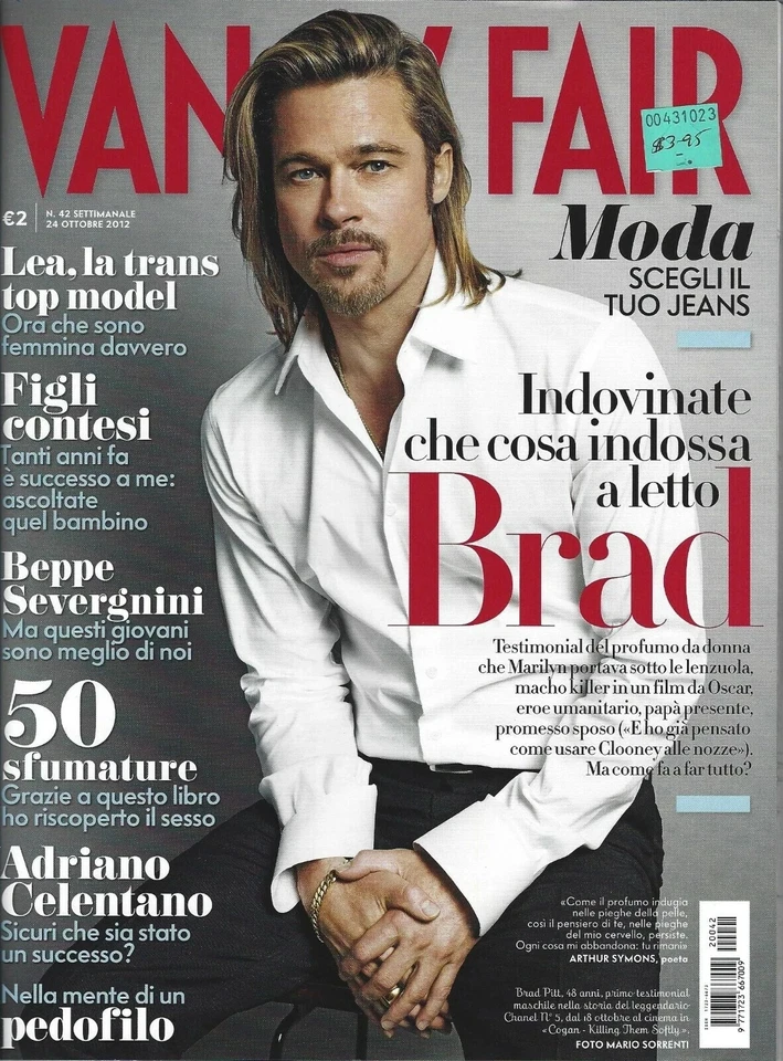 Brad Pitt Vanity Fair Magazine Italy 10/24/2012 👍 - Image 1 of 1