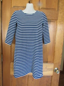 $70 Vineyard Vines Shift Dress 3/4 Sleeve Back Zipper Blue Stripe TEEN Large 12 - Picture 1 of 7