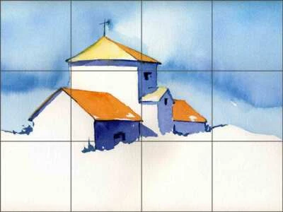 Mural de cerámica arte vida rural Bette Jaedicke salpicadero azulejo de granero BJA017 Foto 1 de 2