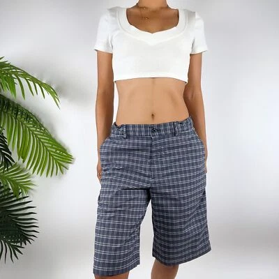 Винтажные синие опрятные повседневные шорты-бермуды унисекс для гольфа в клетку / XL для мальчиков - Изображение 1 из 4