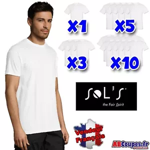 T-shirts Blanc Sol's Regent - XS au XXL Manche courte Unisexe SANS IMPRESSION - Imagen 1 de 1