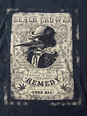 Camiseta Anvil Black Vintage The Black Crowes Remedy Rock n Roll Cure All Usada XL Foto 1 de 4