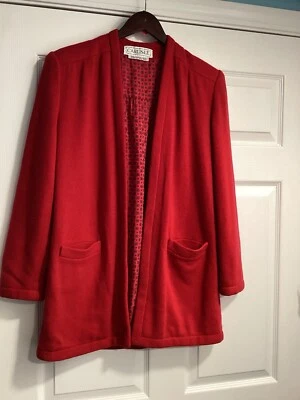 Chaqueta Blazer Abrigo CARLISLE Rojo Mezclas de Lana Frente Abierto Clásico Talla 6 Forrado de Seda Foto 1 de 4