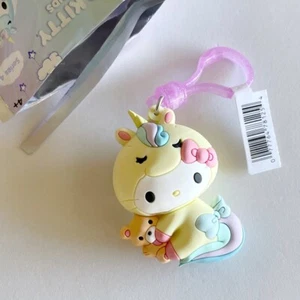Sanrio Hello Kitty Serie 4 - Hello Kitty mit Teddybär Taschenclip Einhorn Neu - Bild 1 von 1