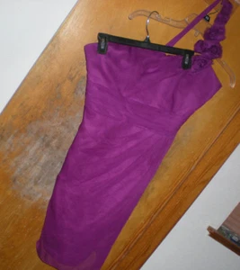 Da Vinci Dark Magenta Purple Short Formal Dress - 1 Strap Size 10 Prom Wedding - Picture 1 of 2