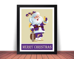 Framed MINNESOTA VIKINGS comparable CHRISTMAS SANTA Photo Picture 8x10 11x14 (A) - Picture 1 of 14
