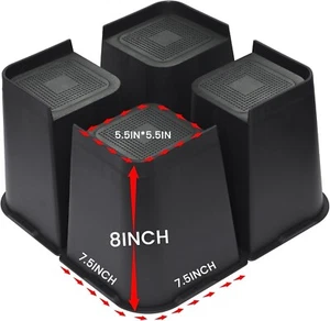 Bed Risers 8 inch, Oversized Furniture Risers, Support Up to 6000 Lbs, Lift 8 in - Picture 1 of 7