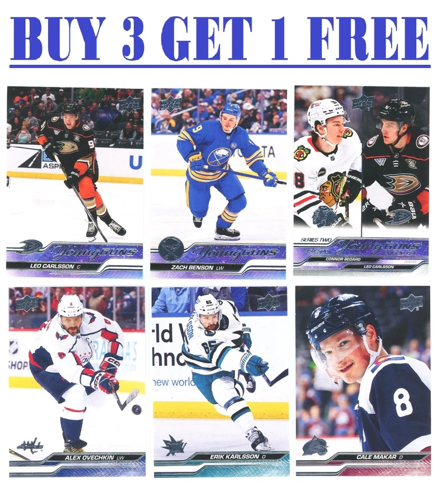 2023-24 Upper Deck Series 2 NHL Hockey (BUY 3 GET 1) You Pick -Base & Young Guns - Image 1 of 1