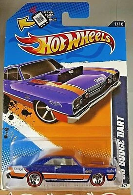 2012 Hot Wheels Walmart Redline #81 Muscle Mania-Mopar 1/10 '68 DODGE DART Blue - Image 1 of 4