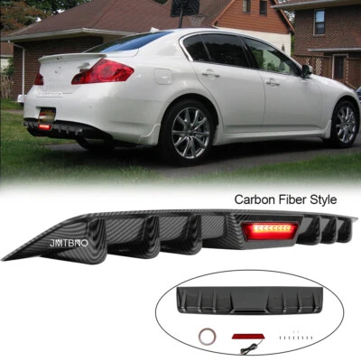 For Infiniti G35 G37 W/LED Light Car Rear Lip Bumper Valance Diffuser Spoiler AU - image 1 of 4