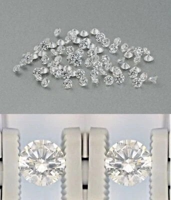 HPHT Diamond For Birthday FG-Color SI1 1.4mm Round Cut 0.50ct/50 Pcs Lot AC-332 - Image 1 of 4