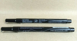 (2) Prismacolor - Premier Brush Tip Marker - Black -  1737024 - Picture 1 of 7