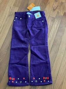Gymboree Girls Winter Penguin Purple Bow Button Corduroy Pants Size 5 5T New - Picture 1 of 7