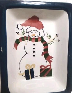 Holiday Snowman Platter Art  Dedicated "For Frank Richman" At Home In, Free Ship - Picture 1 of 12