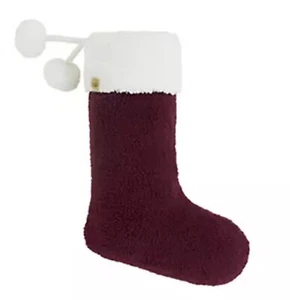 UGG Christmas Stocking Sherpa Large 21" Pompom CABERNET new - Picture 1 of 9