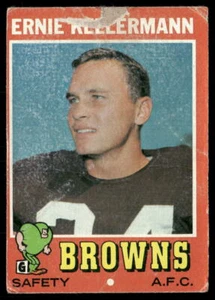 Tarjeta de fútbol americano Ernie Kellerman 1971 Topps #7 Cleveland Browns - Imagen 1 de 2