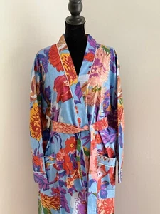 Hand Block Printed Kimono Robes Winter Fall Bath Robes Lounge & Sleepwear Robes - Picture 1 of 5