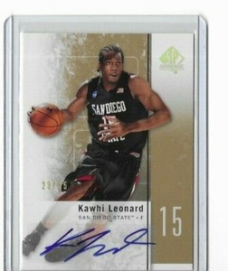 2011-12 UPPER DECK SP AUTHENTIC KAWHI LEONARD RC AUTO GOLD.23 OF 25